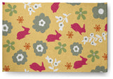 Flowery Love with Bunnies Chenille Area Rug