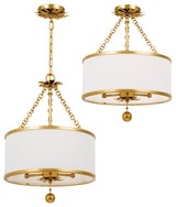 Broche 3 Light Antique Gold Chandelier