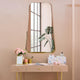 Partial Thin Gold Raised Lip Metal Framed Oblong Cone Shaped Accent Mirror