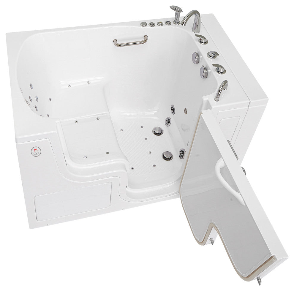 Ella Wheelchair Transfer 36"x55" Acrylic Walk-In Bathtub,Faucet, 2" Dual Drain,