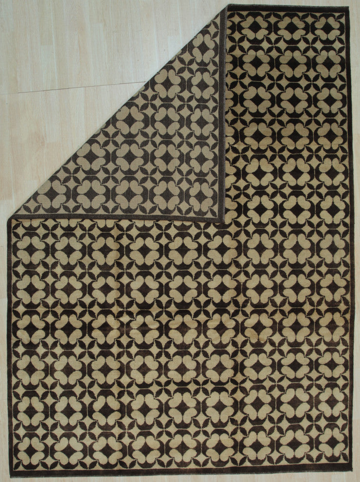 Black Transitional Geometric Ningxia Area Rug