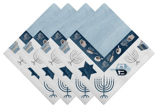 Laural Home Happy Hanukkah Table Napkin Set