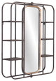 Industrial Gray Shelf With Gold Mirror