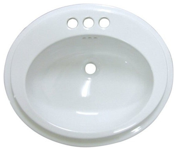 Eden White China Countertop Bathroom Sink with 4" Center LBTO22187W34