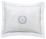 Boudoir Pillow Cover, Napoleon Bee Wreath Duck Egg Blue
