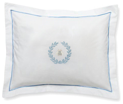 Boudoir Pillow Cover, Napoleon Bee Wreath Duck Egg Blue