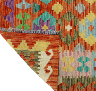 Flatweave Melda Red/Turquoise Rug, 3'2x4'10