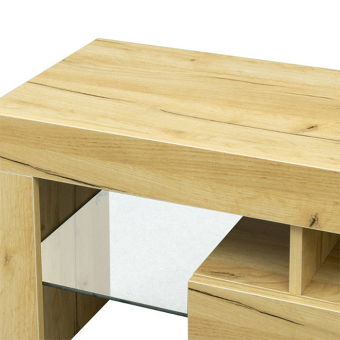 Oak Stand with LED RGB Lights Flat Screen Particle Board TV Cabine