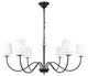 Living District 6-Light Black and White Shade Chandelier