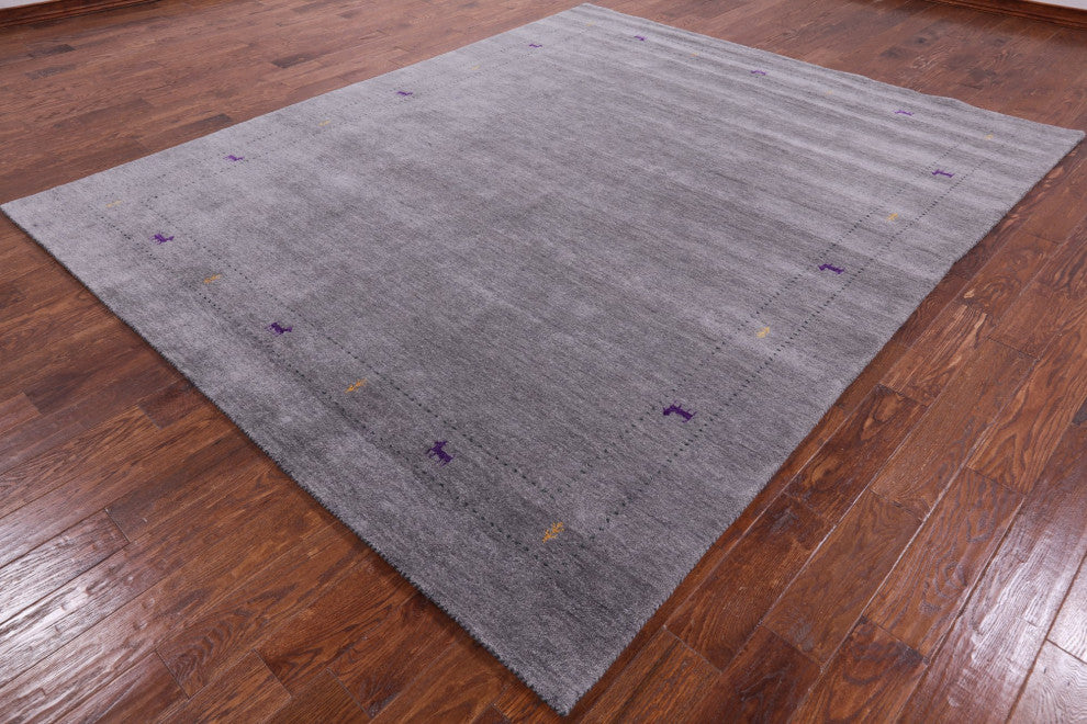 8' 0" X 10' 0" Persian Gabbeh Handmade Wool Rug Q4356