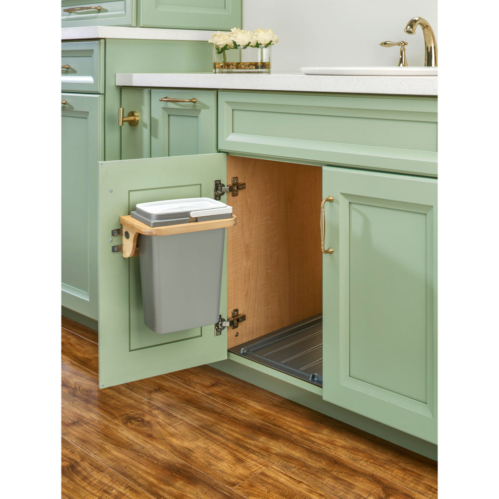 Wood Vanity Cabinet Door Mount Waste Container