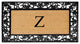 A1HC Floral Border Black 18x30 Rubber and Coir Heavy Duty Monogrammed Doormat, Z