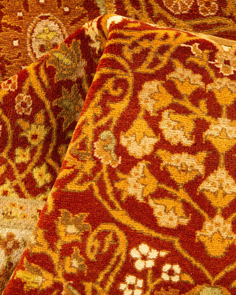Mogul, One-of-a-Kind Hand-Knotted Area Rug Orange, 3'1"x13'4"