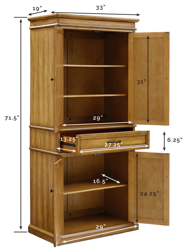 Parsons Pantry, Natural Finish