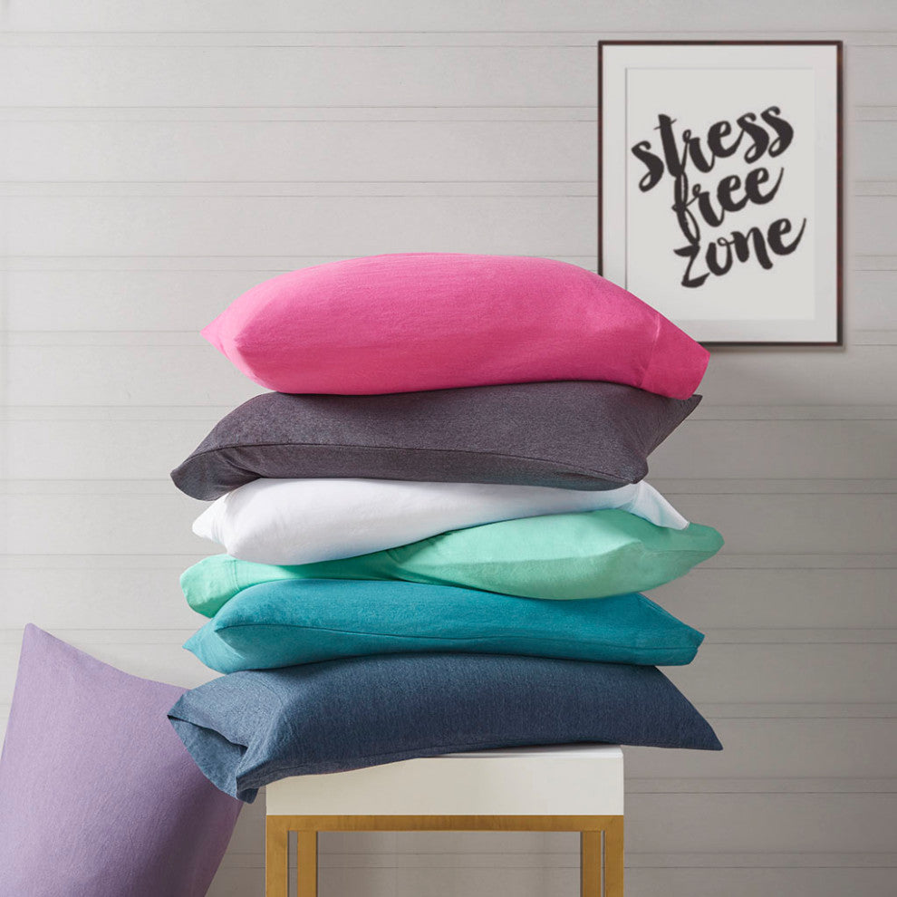 Intelligent Design Cotton Blend Jersey Knit All Season Sheet Set, Purple