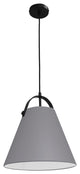 1 Light Emperor Pendant Matte Black with Grey Shade