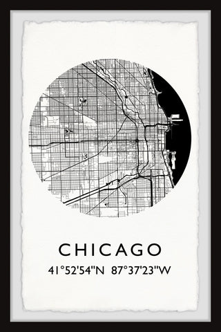 "Chicago Coordinates" Framed Painting Print, 16x24