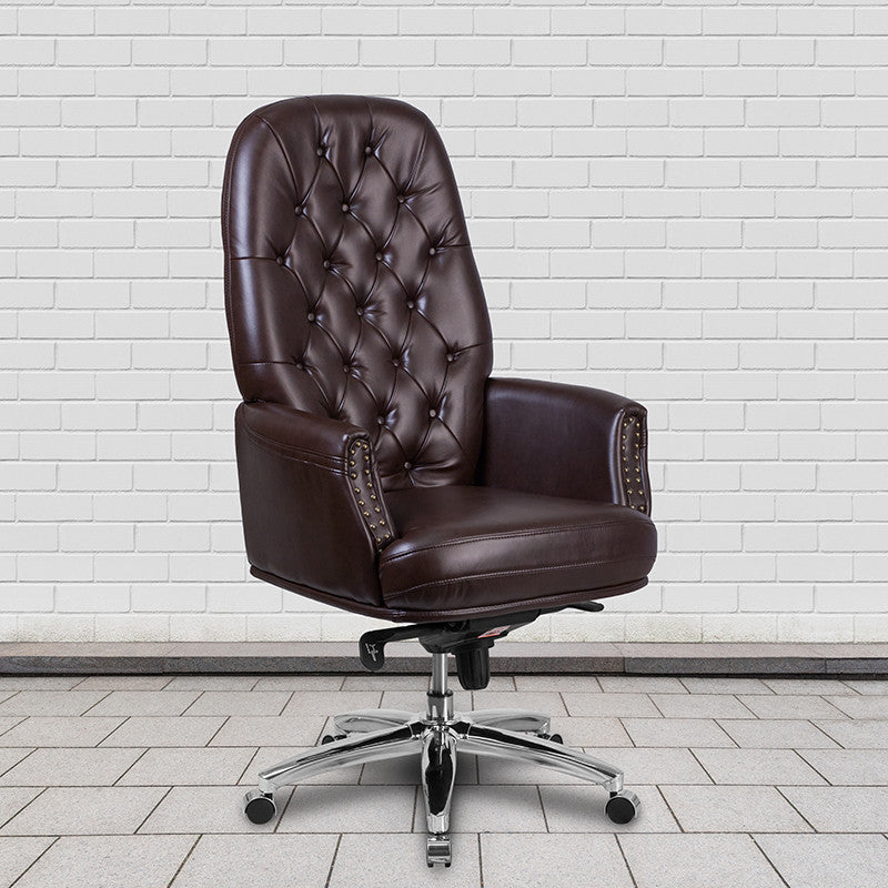 Brown High Back Leather Chair