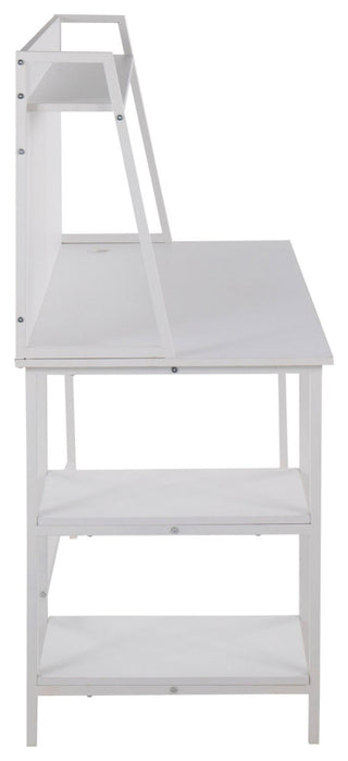 Geo Shelf Desk, White Steel, White MDF