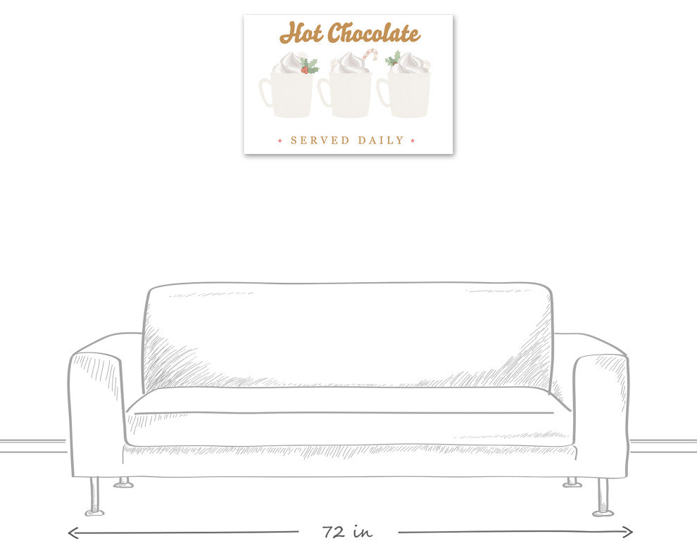 Hot Chocolate Served Daily 30x20 Canvas Wall Art