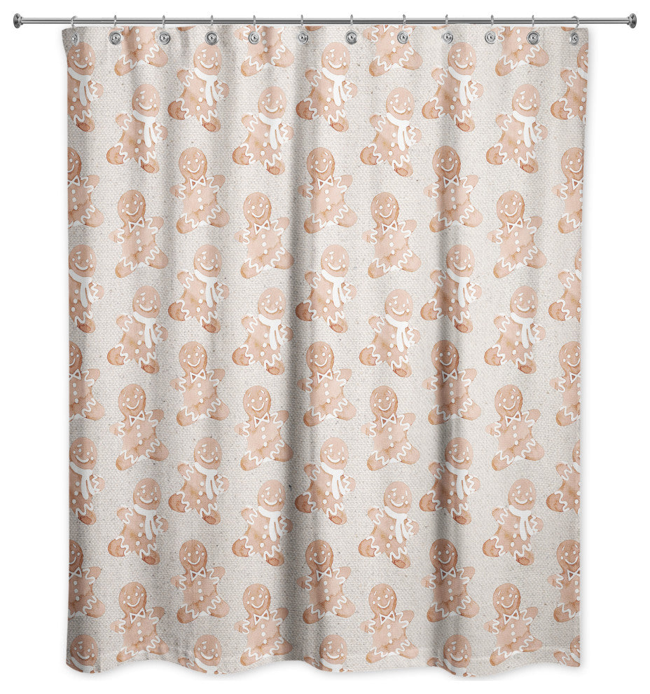 Gingerbread Man Pattern 71x74 Shower Curtain