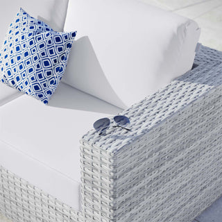 Convene Outdoor Patio Right-Arm Loveseat Light Gray White