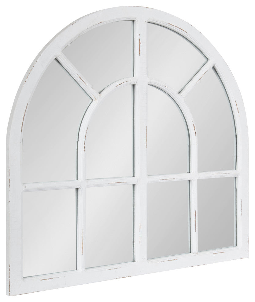 Boldmere Wide Arch Windowpane Mirror, White, 30"x29"