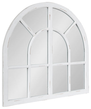 Boldmere Wide Arch Windowpane Mirror, White, 30"x29"
