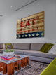 "Eat" Painting Print on Natural Pine Wood, 60"x40"