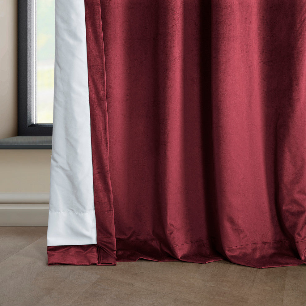 Heritage Plush Velvet Curtain Single Panel, Cinema Red, 50"x108"