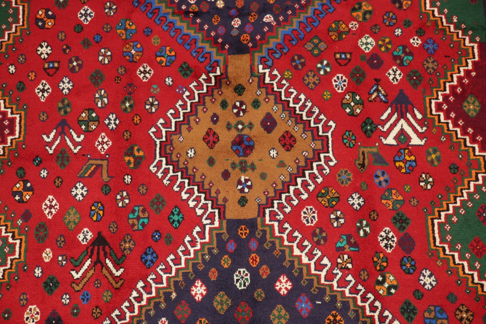 Abadeh Oriental Traditional Hand-Knotted Persian Area Rug, Blue, 9'4"x5'10