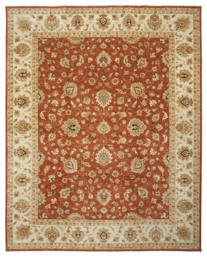 Rug N Carpet - Hand-Knotted Oriental 12' 0" x 15' 1" Large Oushak Area Rug