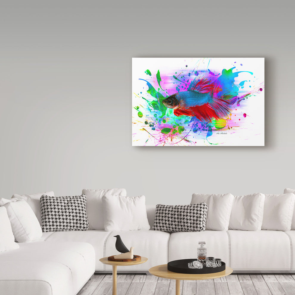 "Fish And Colors" by Ata Alishahi, Canvas Art, 12"x19"