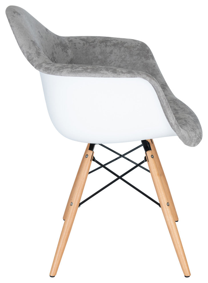 LeisureMod Willow Velvet Eiffel Wooden Base Accent Chair Set of 2