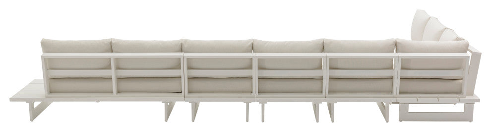 Maldives Cream Water Resistant Fabric Outdoor Patio Modular Sectional