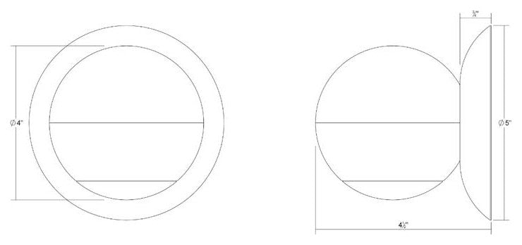 Sonneman 7500 Hemisphere 5" Tall LED Wall Sconce - Textured Black