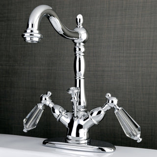Kingston Brass Two-Handle Bathroom Faucet With Brass Pop-Up, Polished Chrome