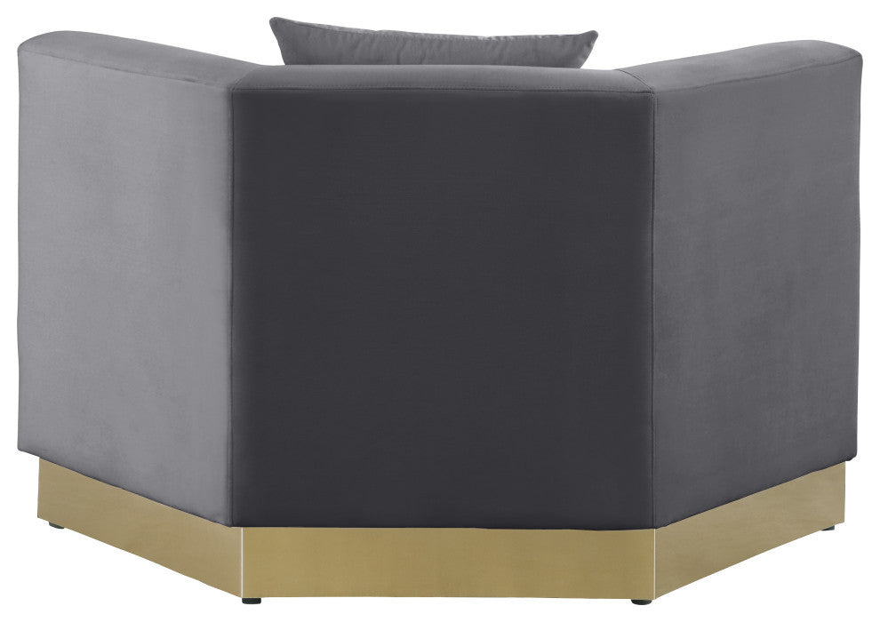 Marquis Velvet Upholstered Set, Gray, Chair