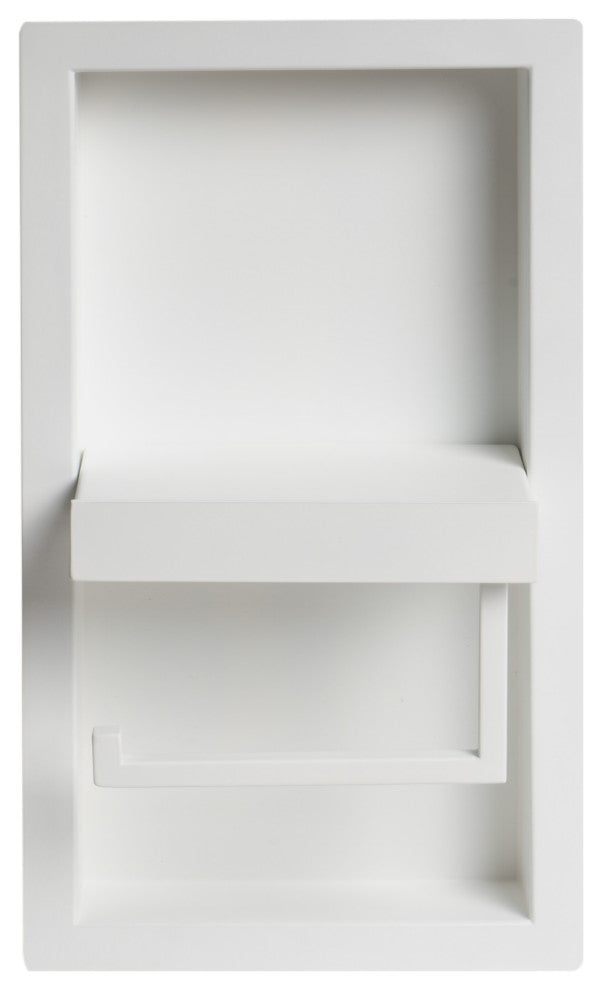 AlFI brand ABTPNC88-W White Matte Stainless Steel Toilet Paper Holder Niche