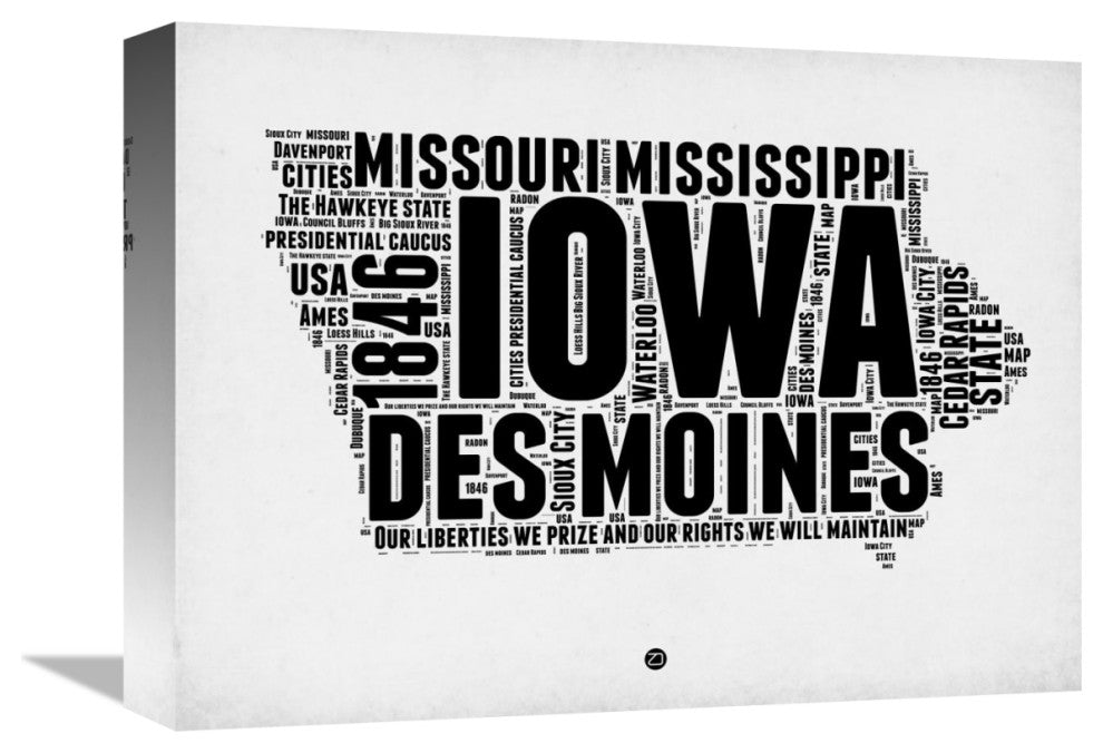 "Iowa Word Cloud 2" Fine Art Print