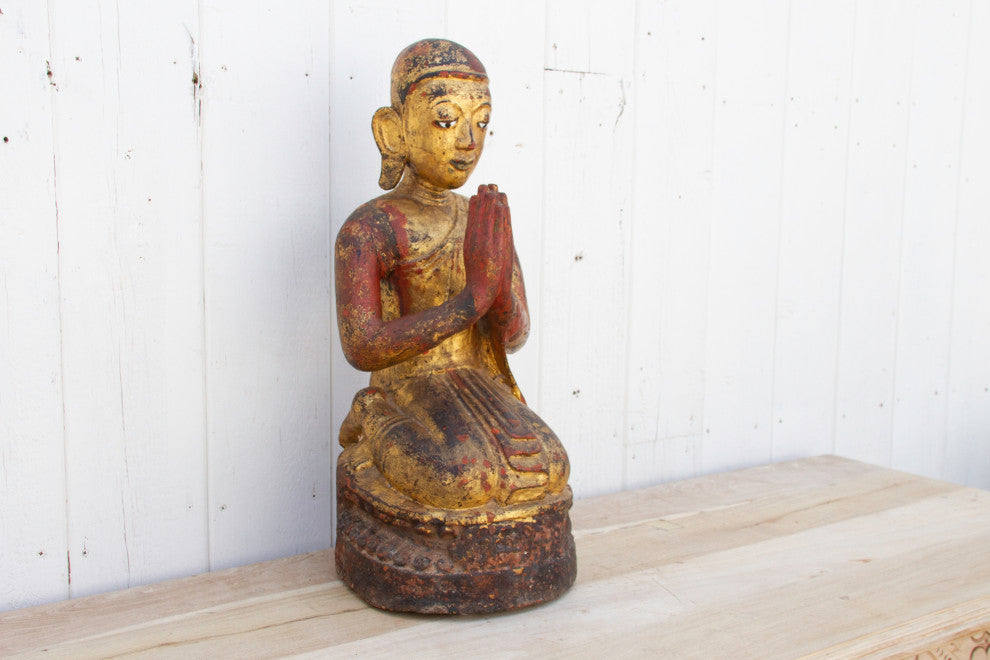 Burmese Sariputra Gilded Monk