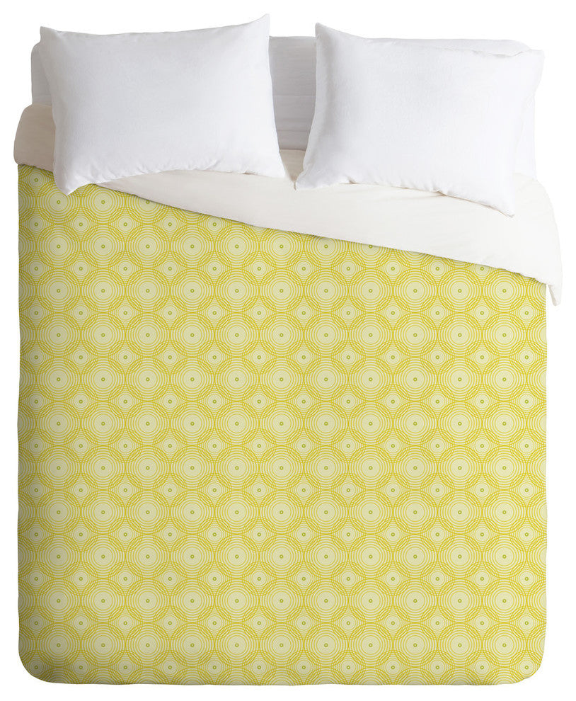 Deny Designs Caroline Okun Yellow Spirals Duvet Cover - Lightweight