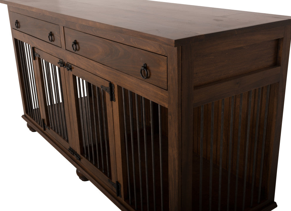 Small Dog Crate With Drawers, Havana Gold, Havana Gold Top