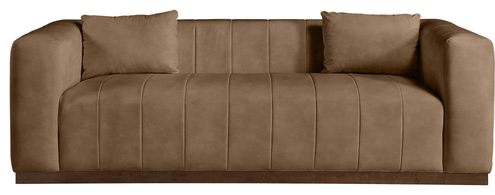 Mallina Upholstered Sofa, Brown, Vegan Leather
