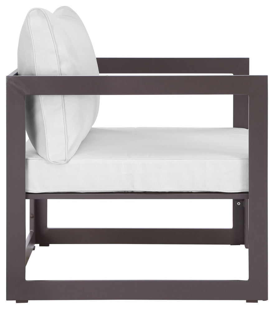 Brown White Fortuna 6-Piece Outdoor Patio Sectional Sofa Set