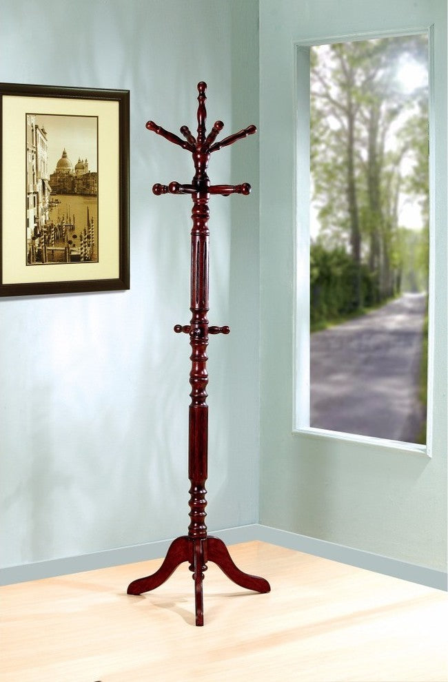 Old-Style Wooden Coat Rack With Spining Top, Brown