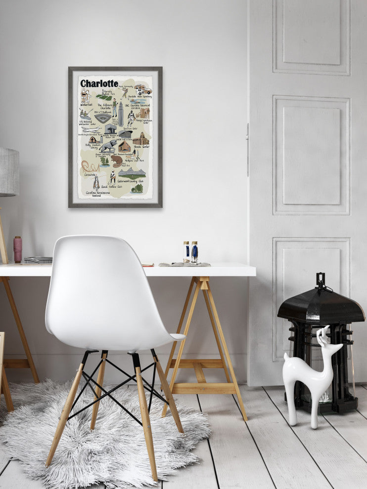 "Charlotte Spots" Framed Painting Print, 24x36
