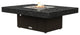 Rectangular Fire Pit Table, 48x36, Propane, Black Pearl Top, Bronze