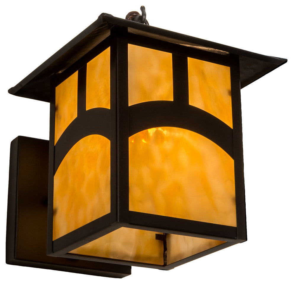 9 Wide Seneca Hill Top Curved Arm Wall Sconce