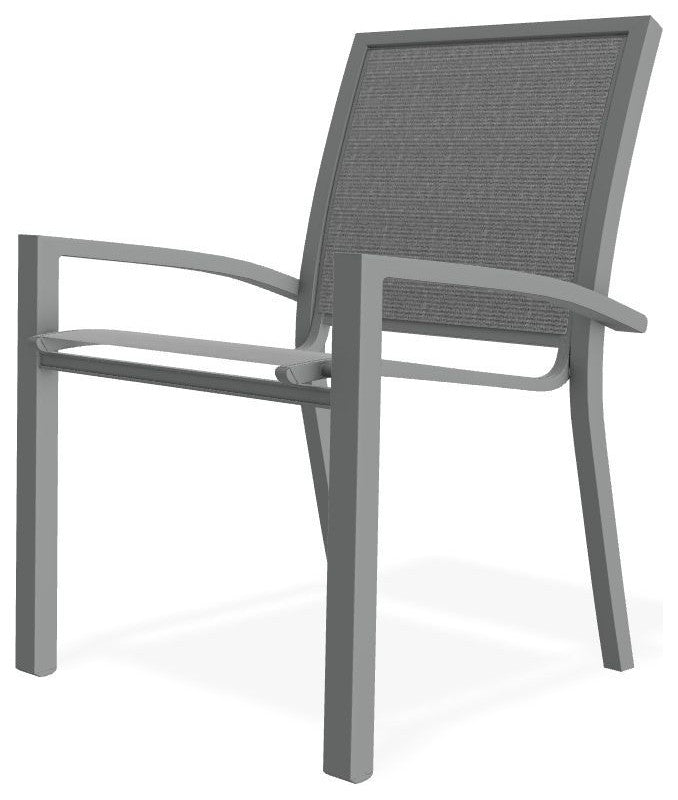 Kendall Sling Stackable Outdoor Dining Chair, Titanium/Graphite